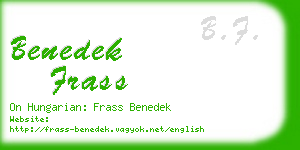 benedek frass business card